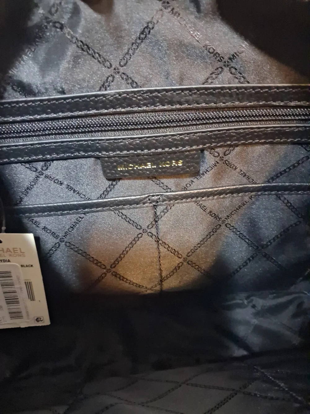 Michael Kors Black Pebbled Leather Hobo with Gold Accent